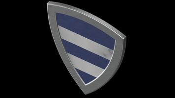 blauer Schild Silber mittelalterlich 3D-Illustration rendern foto