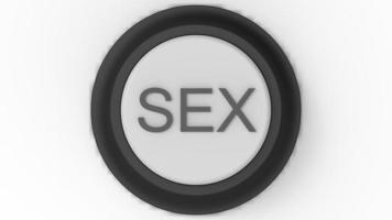 Weißer Sex-Button isoliert 3D-Darstellung rendern foto