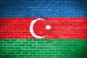 Aserbaidschan Flagge Wand Textur Hintergrund foto