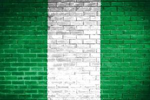 Nigeria Flagge Wand Textur Hintergrund foto