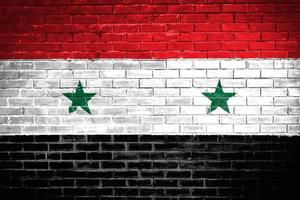 syrien flagge wand textur hintergrund foto