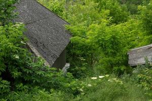 das dorf stroiesti ist eine sehr malerische ländliche stadt in der republik moldawien, die am ufer des flusses dnjestr liegt foto