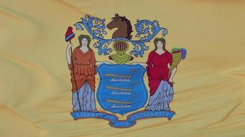 Flagge des Bundesstaates New Jersey, Region der Vereinigten Staaten, weht im Wind. 3D-Rendering foto