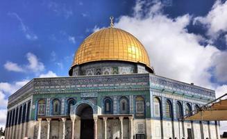 ein blick auf den felsendom in jerusalem foto