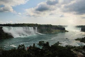 Ein Blick auf die Niagarafälle von der kanadischen Seite foto