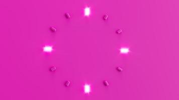 leere rosa 3d uhrzeit uhr pm am silberne nadel hintergrundbeleuchtetes zifferblatt licht 3d illustration foto