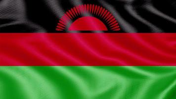 Flagge von Malawi. realistische schwenkflagge 3d-renderillustration mit sehr detaillierter stoffstruktur. foto