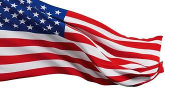 Usa oder amerikanische Flagge isoliert auf weißem Hintergrund 3D-Render
