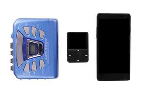 Walkman-MP3-Player und Smartphone foto