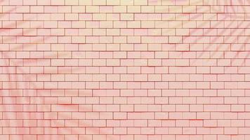 rosafarbene Backsteinmauer und Schatten vom Baum. für Texturhintergrund. foto
