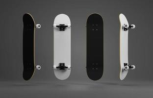 leeres Skateboard-Deck-Vorlagenmodell. 3D-Rendering foto