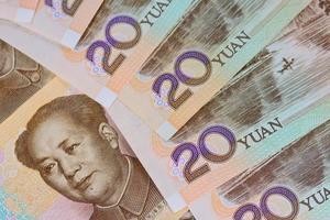 chinesische Yuan Banknoten (Renminbi) für Geld und Geschäftskonzept