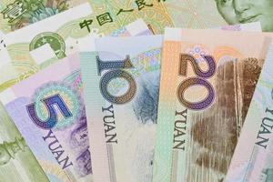 chinesische Yuan Banknoten (Renminbi) für Geld und Geschäftskonzept