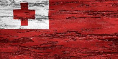 3D-Darstellung einer Tonga-Flagge - realistische wehende Stoffflagge foto