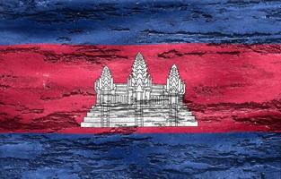 3D-Darstellung einer kambodschanischen Flagge - realistische wehende Stoffflagge foto