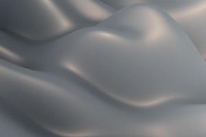 dekorativer Hintergrund aus grauer Seide. flüssige leuchtende Bewegungsfläche mit Silbereffekt. abstrakte 3D-Darstellung foto
