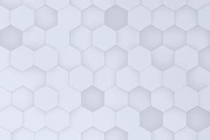 bewegende weiße Wabenformen Hintergrund 3D-Render-Illustration. abstrakte hexagon dreidimensionale visualisierung foto