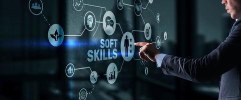 Finanzkonzept über Soft Skills Teamgeist Kommunikation Durchsetzungsvermögen foto