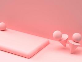 3d abstrakter render.beauty-produkte für kosmetik- und hautpflegeverpackungsmodell minimales design auf rosa pastellhintergrund foto