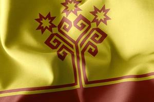 3D-Darstellung Flagge von Tschuwaschien ist eine Region Russlands. foto