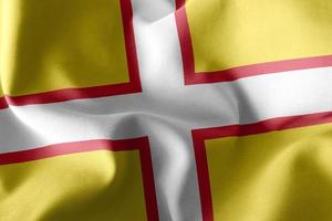 3D-Darstellung Flagge von Dorset ist eine Grafschaft von England foto