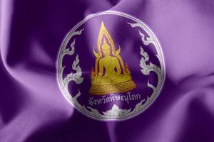 3D-Darstellung Flagge von Phitsanulok ist eine Provinz von Thailand. w foto