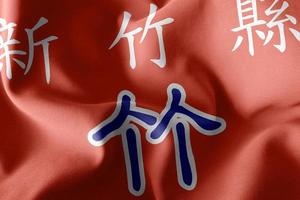 3D-Darstellung Flagge des Landkreises Hsinchu ist eine Provinz Taiwans. foto