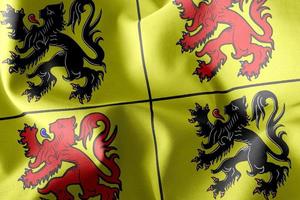 3D-Darstellung Flagge von Hainaut ist eine Provinz von Belgien foto