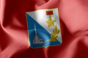 3D-Darstellung Flagge von Sewastopol ist eine Region Russlands. foto