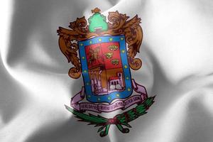 3D-Darstellung Flagge von Michoacan ist eine Region von Mexiko foto
