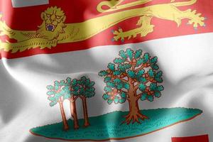 3D-Darstellung Flagge von Prince Edward Island ist eine Region von Kana foto