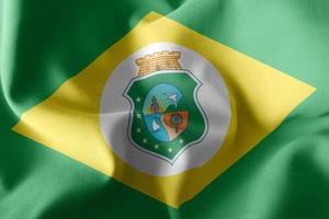 3D-Darstellung Flagge von Ceara ist ein Bundesstaat Brasiliens. winken auf th foto