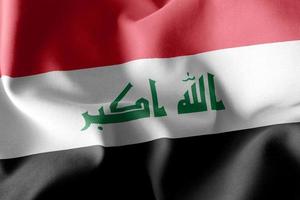 3D-Rendering-Darstellung Flagge des Irak. weht auf der Windfahne foto