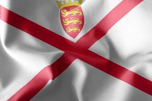 3D-Darstellung Flagge von Jersey ist eine Region des Vereinigten Königreichs foto