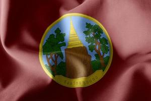 3D-Darstellung Flagge von Khon Kaen ist eine Provinz von Thailand. wav foto