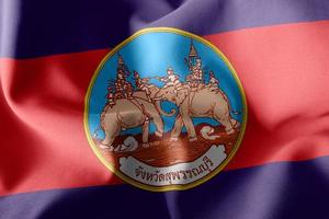 3D-Darstellung Flagge von Suphan Buri ist eine Provinz von Thailand. w foto