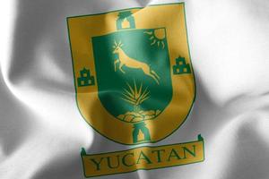 3D-Darstellung Flagge von Yucatan ist eine Region von Mexiko foto