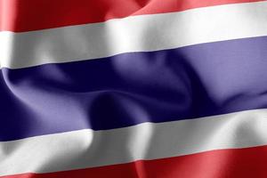 3D-Rendering-Darstellung Flagge von Thailand. im Wind wehen f foto