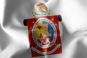 3D-Darstellung Flagge von Oaxaca ist eine Region von Mexiko foto