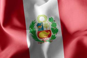 3D-Rendering-Darstellung Flagge von Peru. weht auf der Windfahne foto