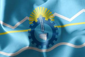 3D-Darstellung Flagge von Chubut ist eine Region von Argentinien. foto