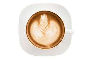 Latte Art Kaffee isoliert auf weißem Hintergrund foto