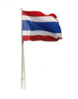 thailändische Flagge isoliert auf weißem Hintergrund foto