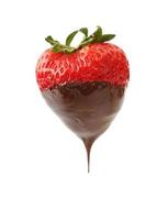 Erdbeere mit Schokoladenglasur foto