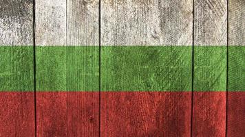 Bulgarien-Flagge. Bulgarien-Flagge auf einem Holzbrett foto