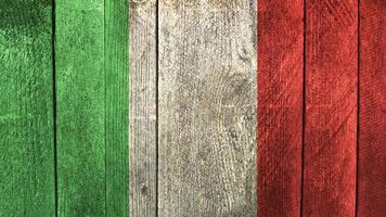 Italien-Flagge. Italien-Flagge auf einem hölzernen Hintergrund foto