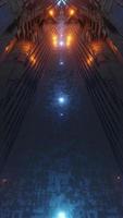 Science-Fiction-Zukunftsphantasie Alien-Planet große Halle Gebäude vertikaler Hintergrund 3D-Rendering foto