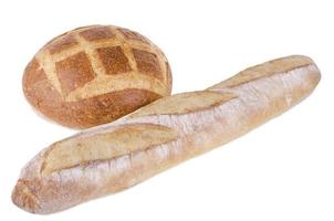 rundes Brot und Baguette foto