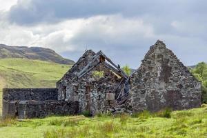 Verfallenes Bauernhaus an der Straße nach Loch Tarff foto