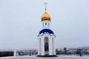 Kapelle der Kirche der heiligen lebenspendenden Dreifaltigkeit. petropawlowsk-kamtschatski foto